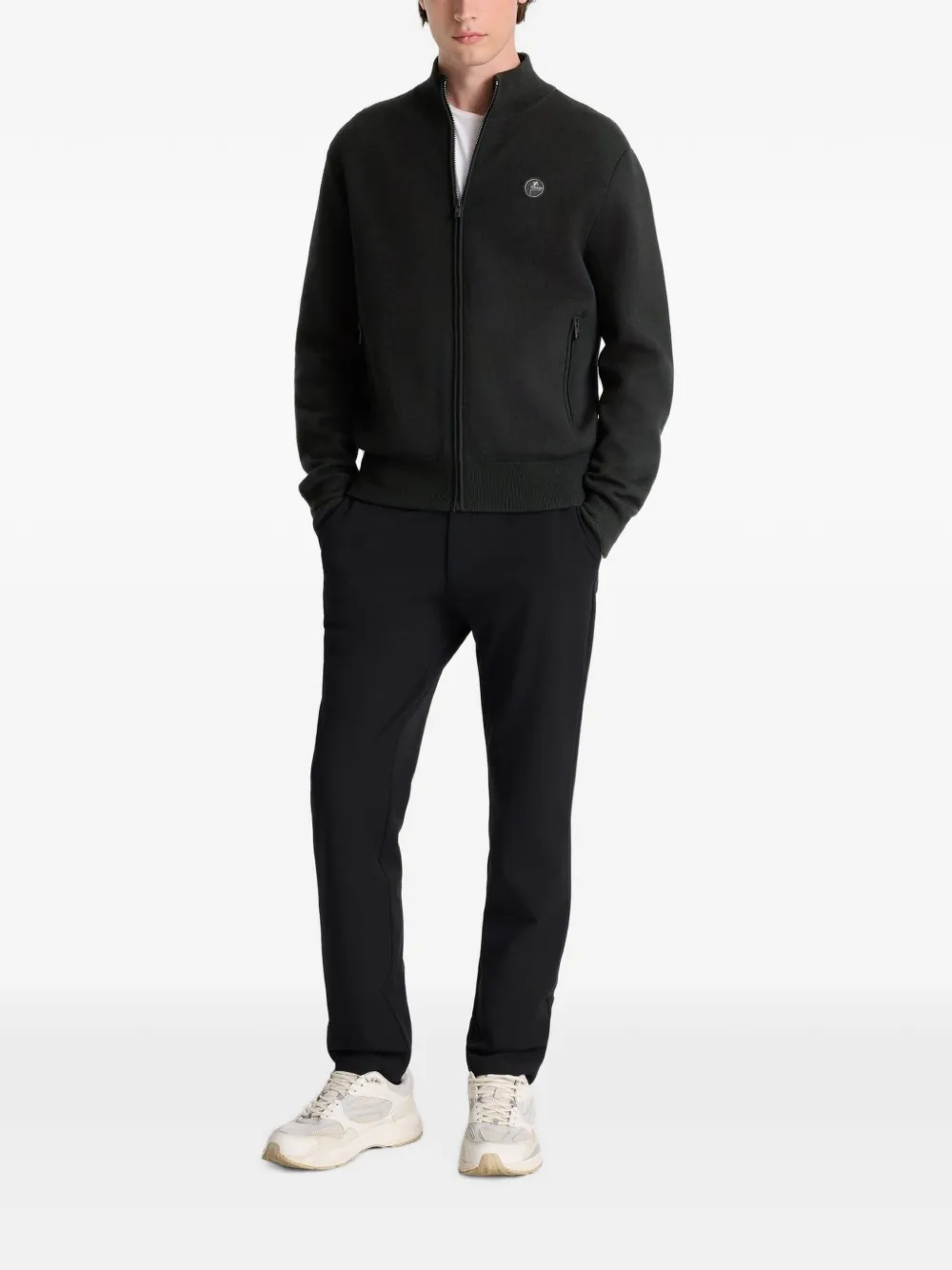 Fusalp zip-up logo-patch jacket Zwart