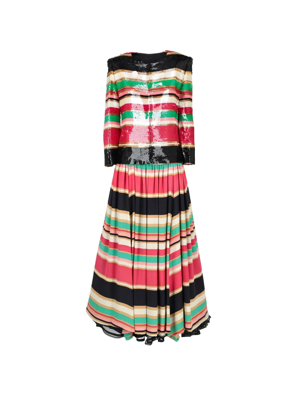 Gianfranco Ferré Pre-Owned sequin-embellished striped dress and jacket set - Rosa
