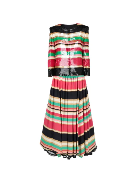 Gianfranco Ferré Pre-Owned sequin-embellished striped dress and jacket set