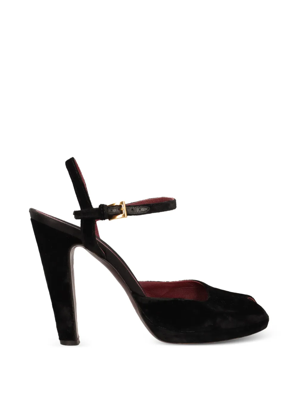 Prada Pre-Owned velvet-effect slingback sandals - Schwarz