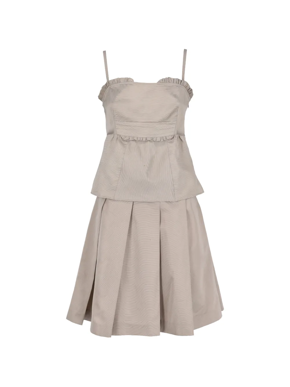 Miu Miu Pre-Owned ensemble haut et jupe à plis et finitions volantées - Gris Miu Miu Pre-Owned ensemble haut et jupe à plis et finitions volantées - Gris