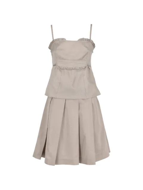 Miu Miu Pre-Owned ruffle-trim pleated top and skirt set