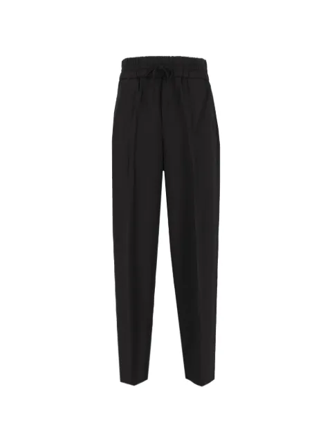 AMI Paris black elasticated-waist wool trousers