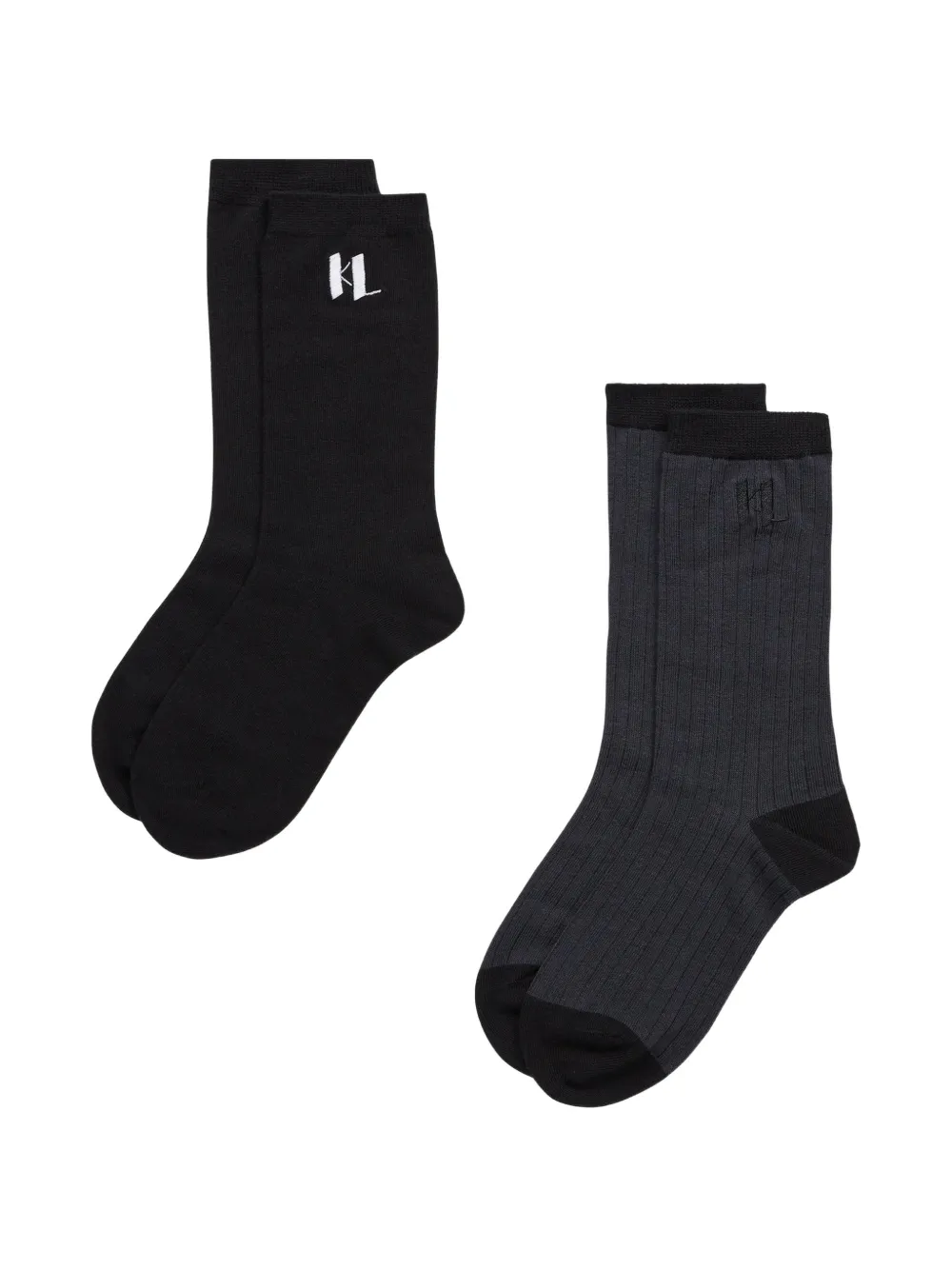 Karl Lagerfeld Calzini con monogramma (2 pezzi) - Nero