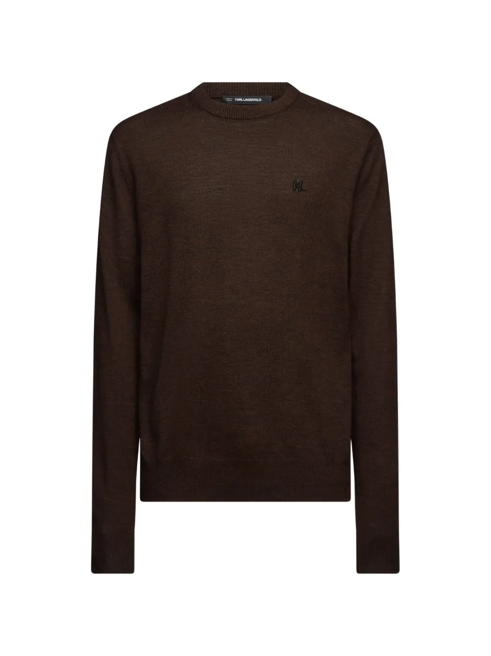 Karl Lagerfeld Merino wool crew-neck sweater Bruin