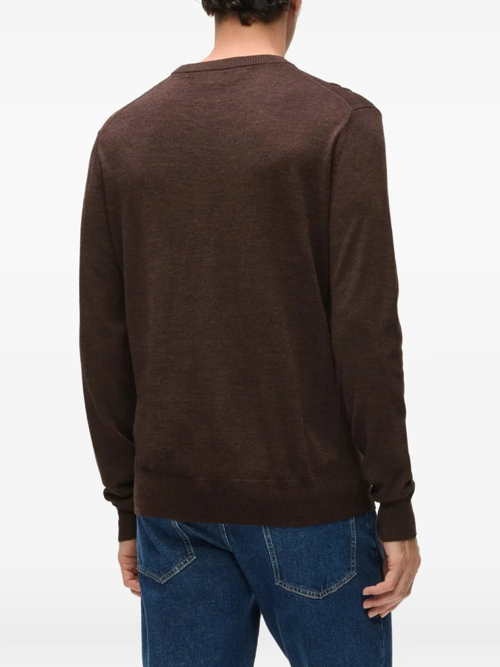 Karl Lagerfeld Merino wool crew-neck sweater Bruin