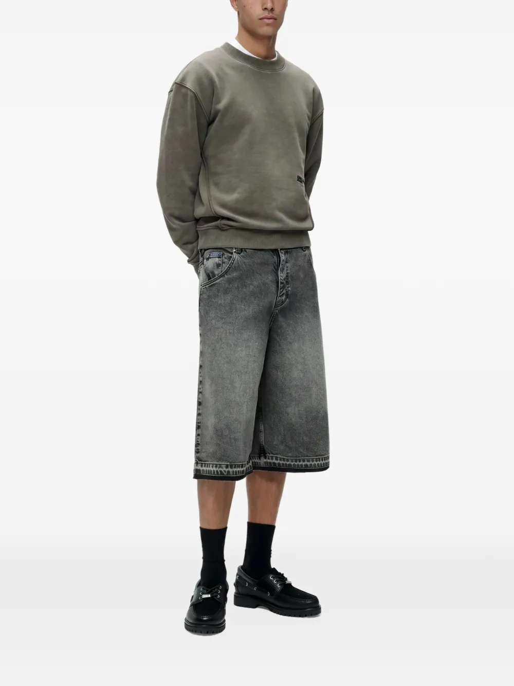 Karl Lagerfeld Jeans acid-wash denim shorts Grijs