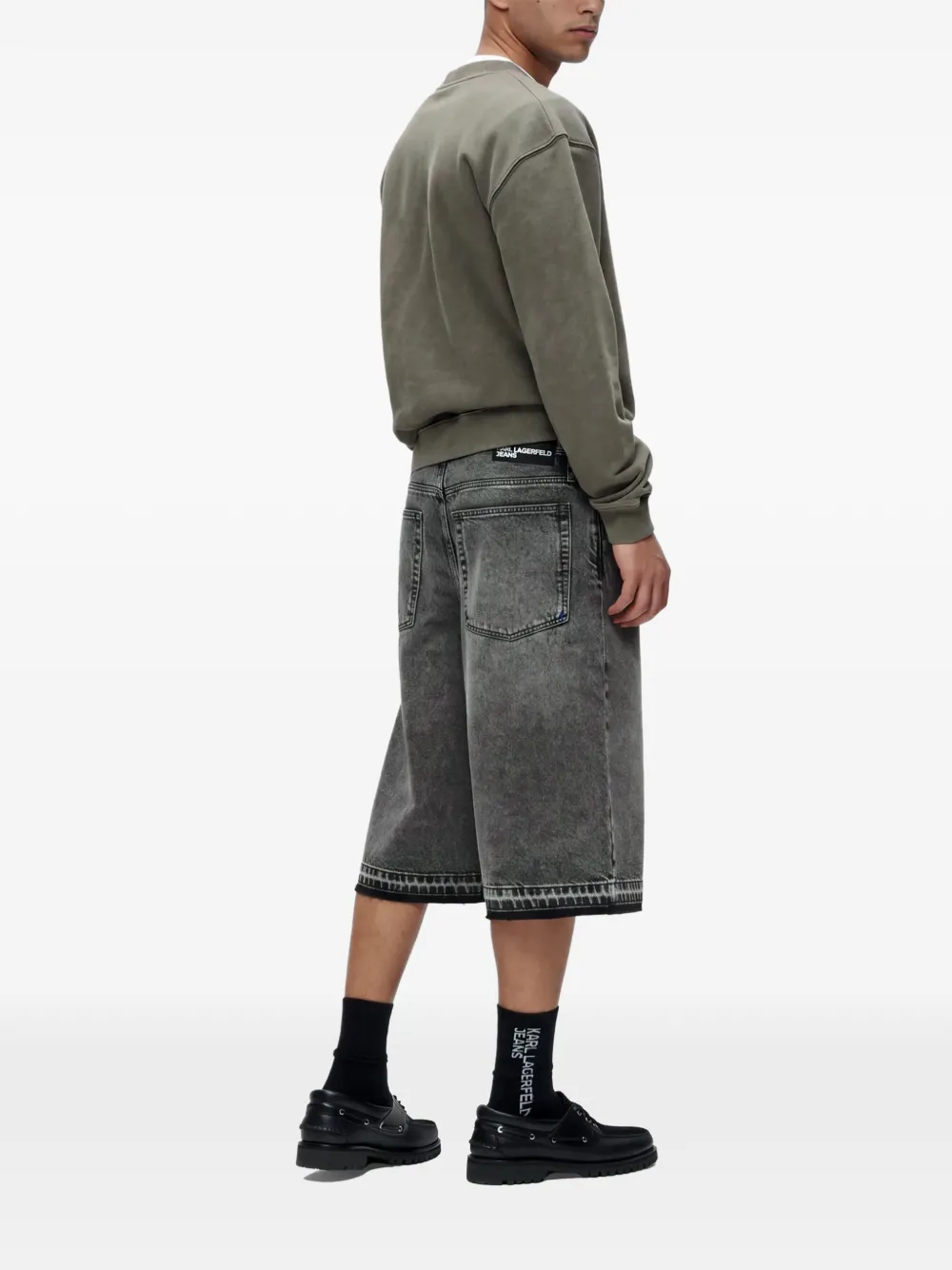 Karl Lagerfeld Jeans acid-wash denim shorts Grijs
