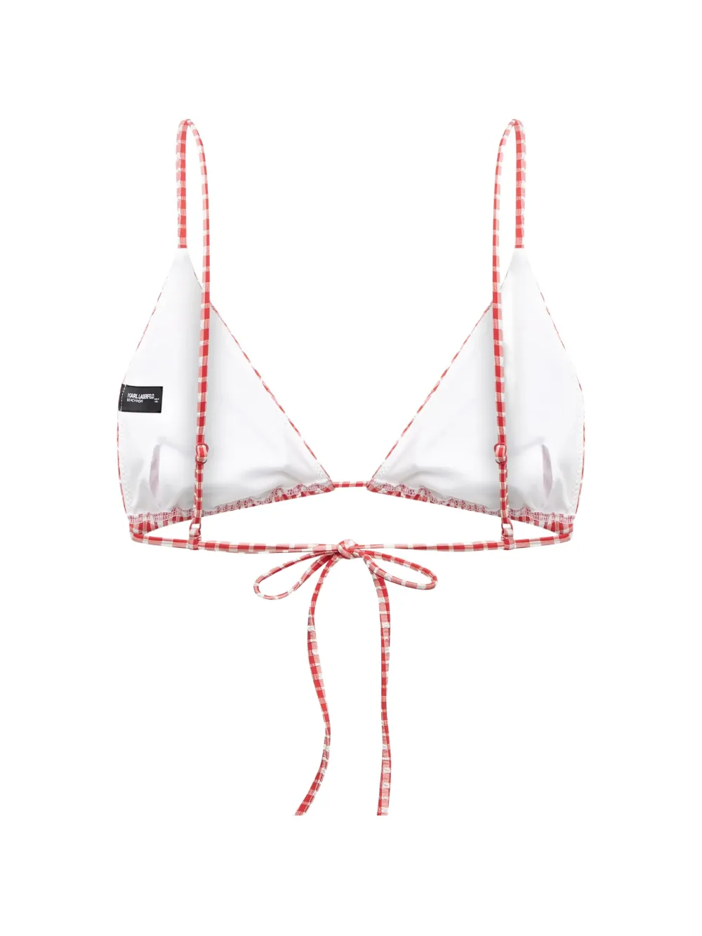Karl Lagerfeld Ikon gingham bikini top Rood
