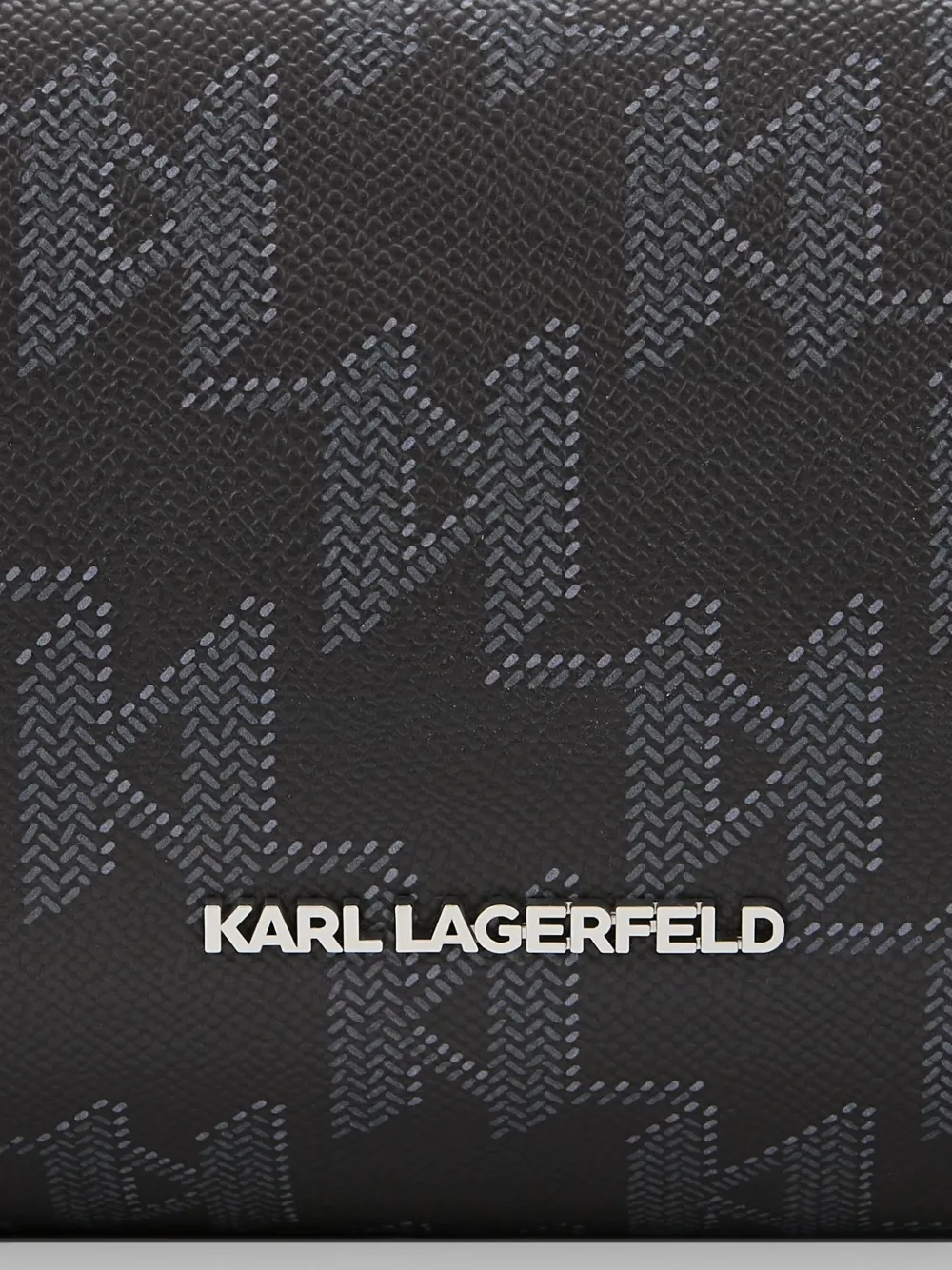 Karl Lagerfeld monogram canvas washbag Zwart