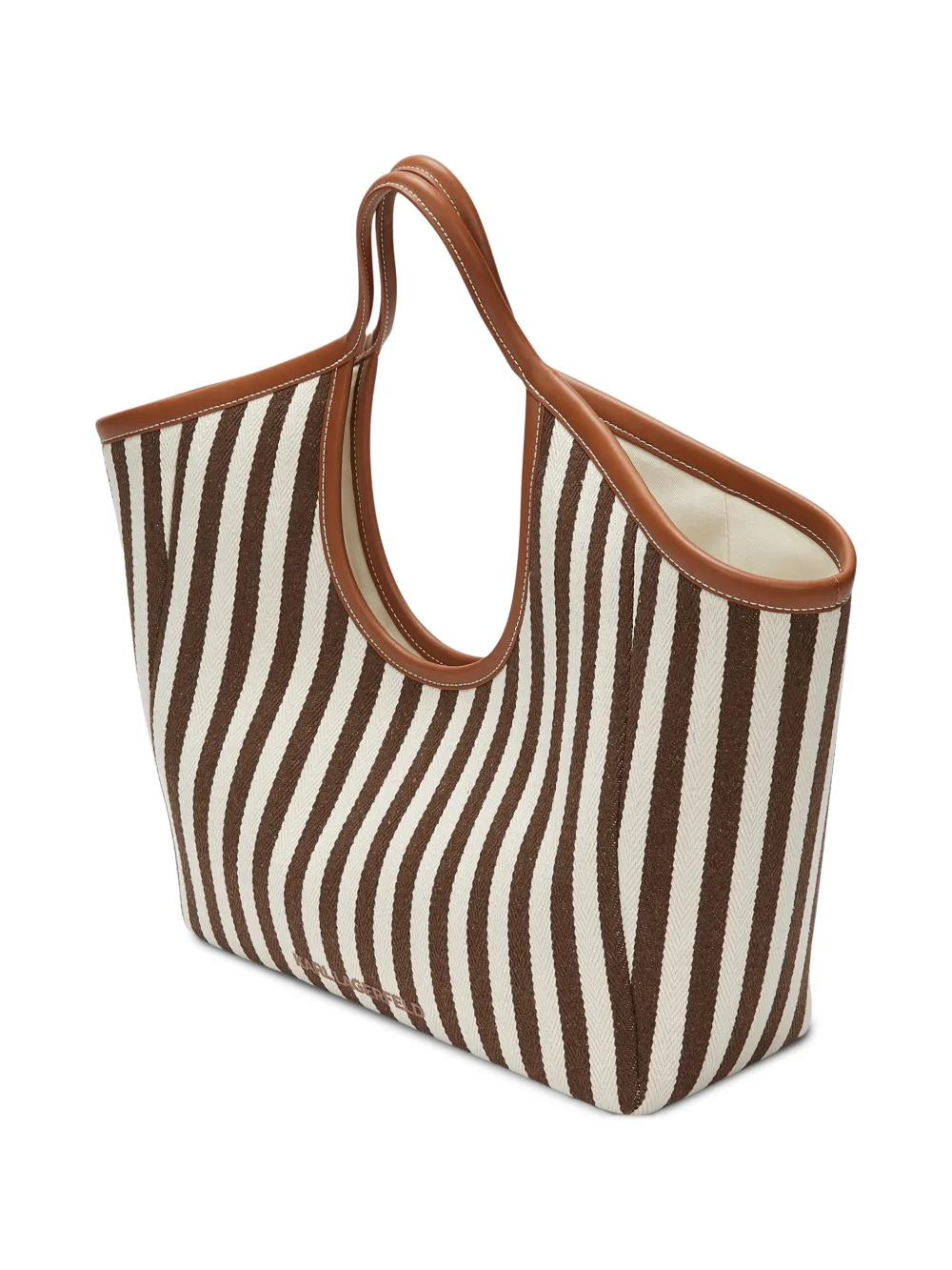 Karl Lagerfeld K Autograph gestreepte canvas shopper Bruin