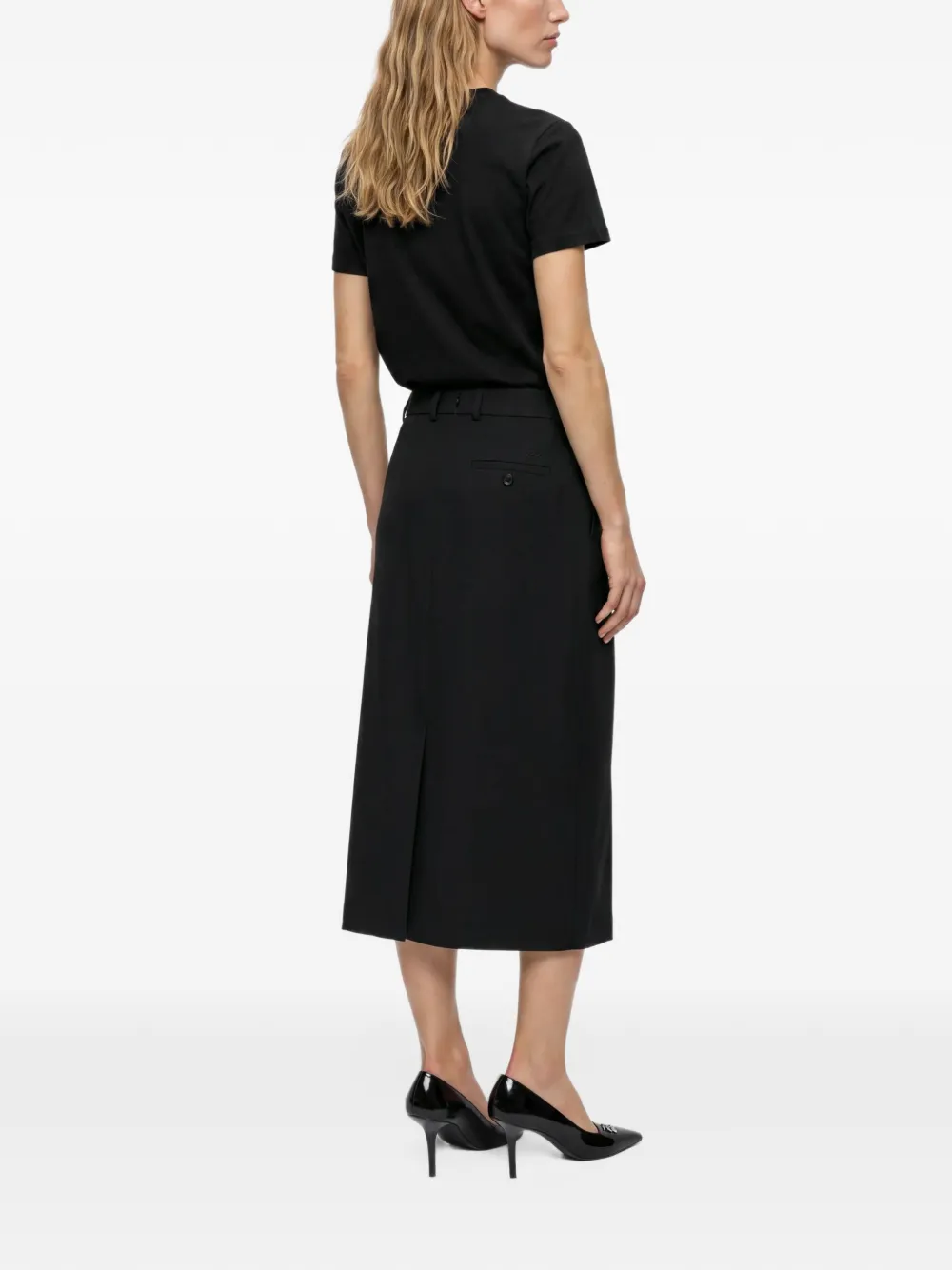 Karl Lagerfeld button-embellished wrap skirt Zwart