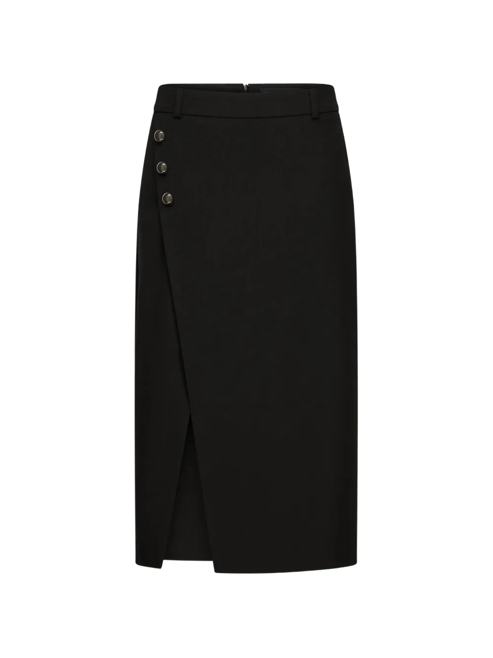 Karl Lagerfeld button-embellished wrap skirt - Nero