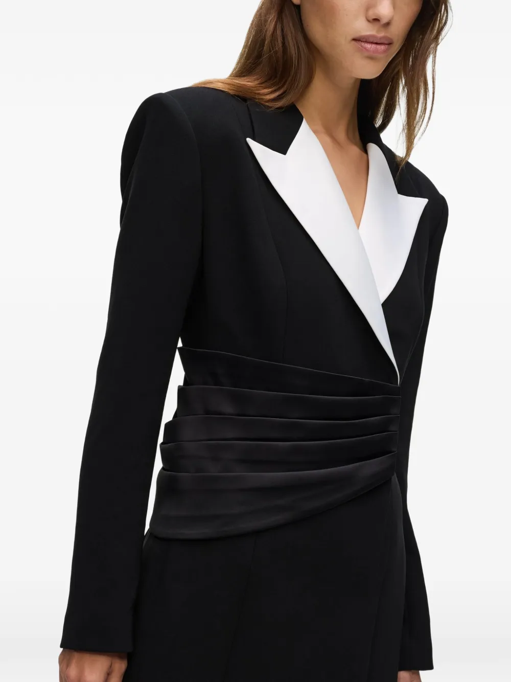 Karl Lagerfeld contrast-lapel blazer dress Zwart