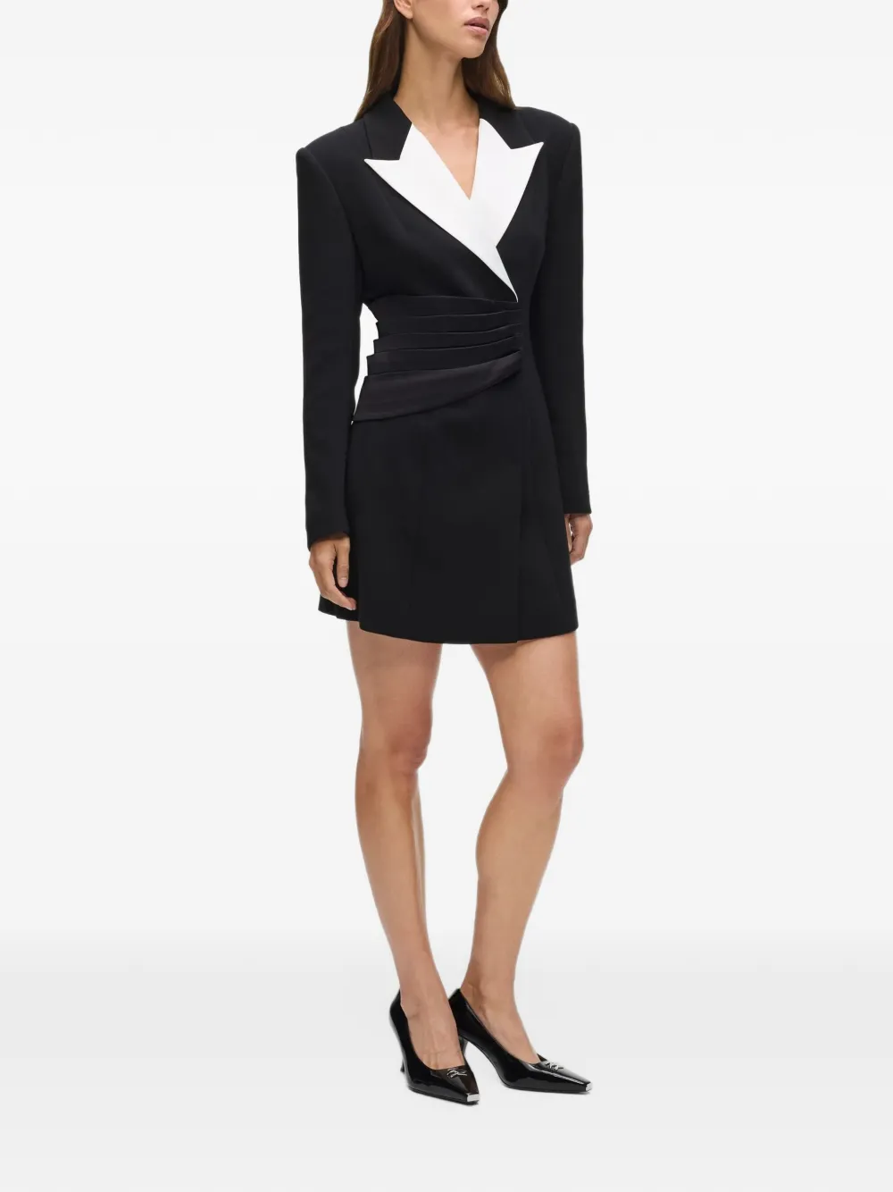 Karl Lagerfeld contrast-lapel blazer dress Zwart
