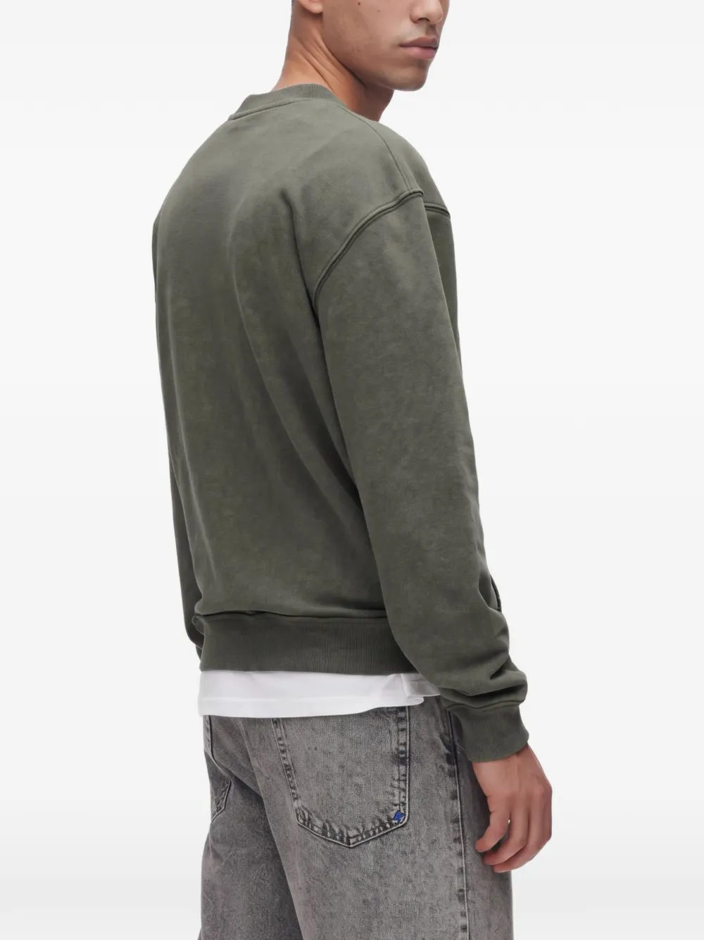 Karl Lagerfeld Jeans logo-embroidered sweater Groen