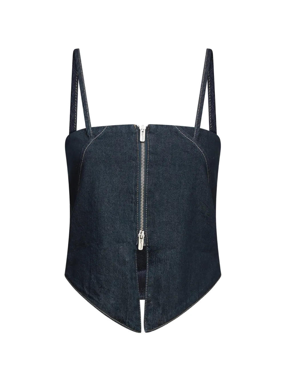 Karl Lagerfeld Jeans Top denim con zip - Blu