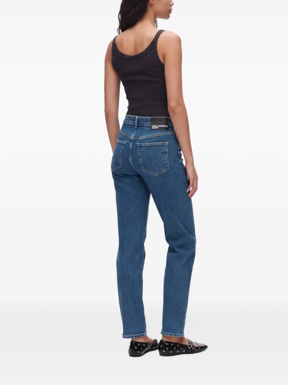 Karl Lagerfeld Jeans stone-washed mom jeans Blauw