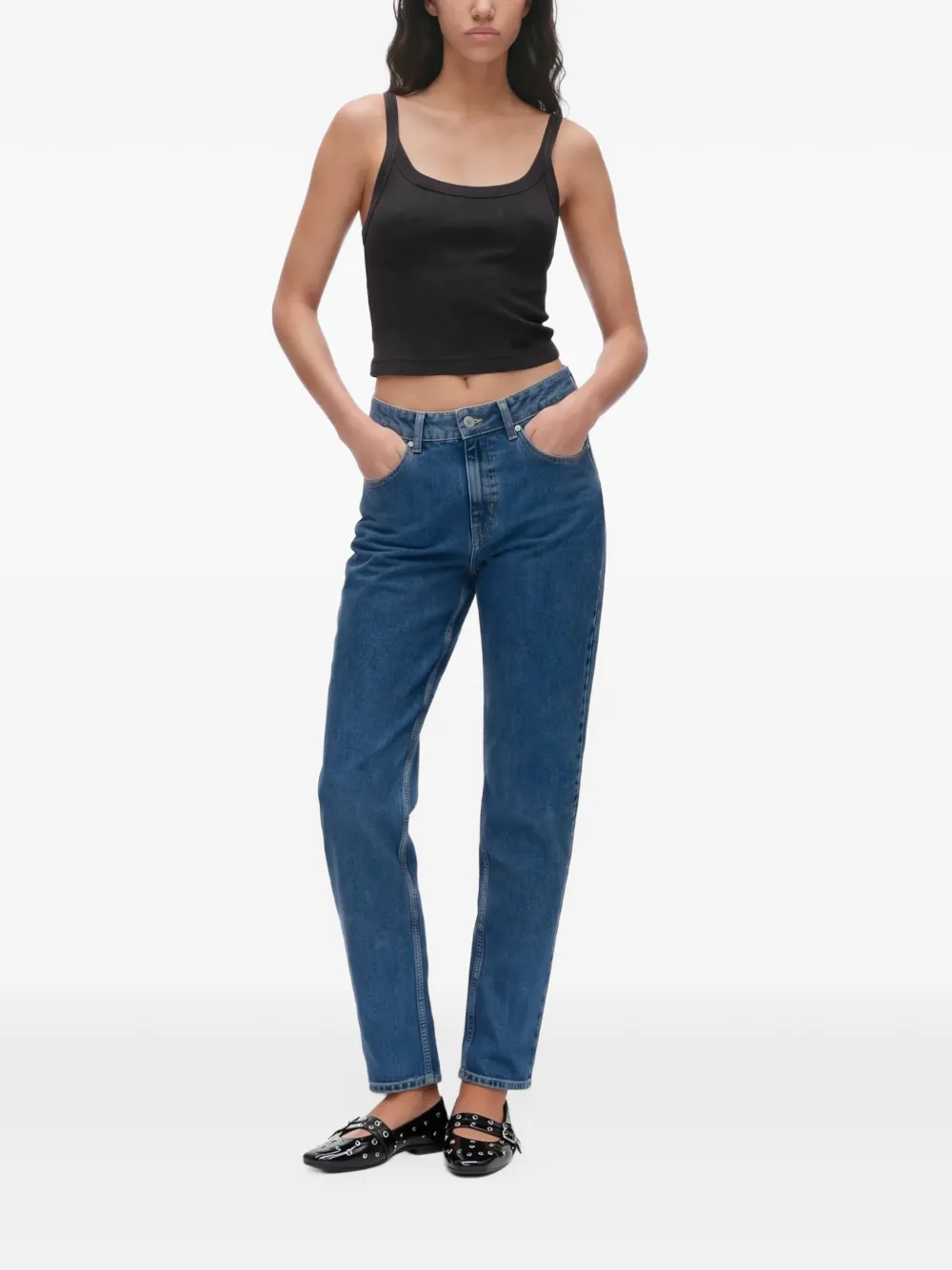 Karl Lagerfeld Jeans stone-washed mom jeans Blauw