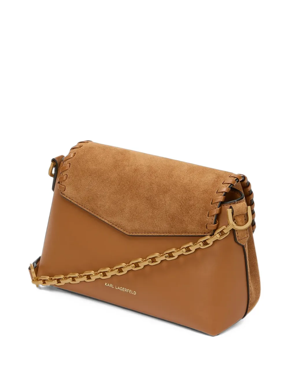 Karl Lagerfeld K Autograph whipstitch-trim crossbody bag Bruin