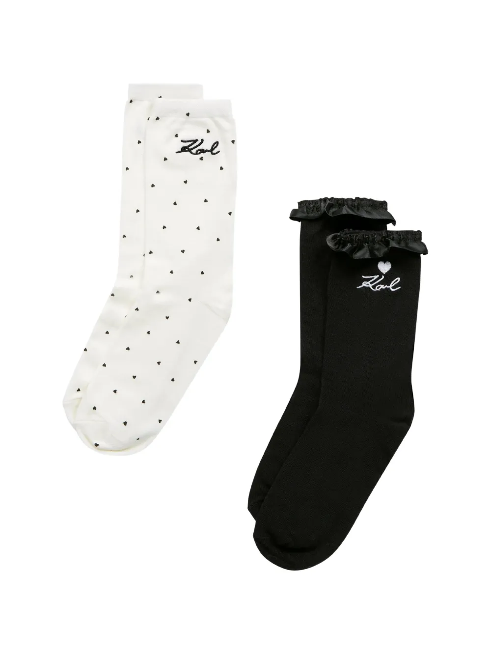 Karl Lagerfeld logo-embroidered socks (set of two) Wit