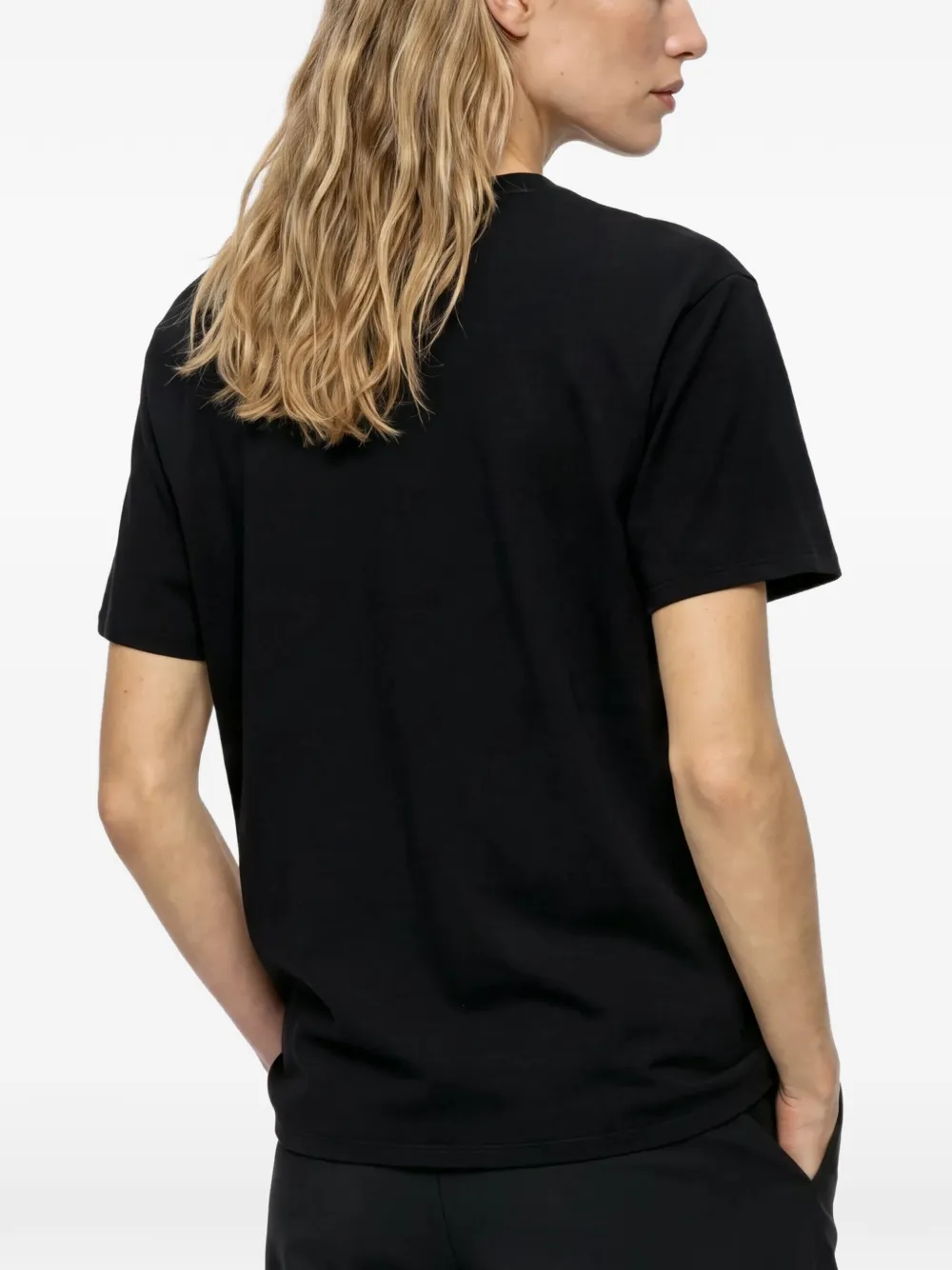 Karl Lagerfeld Signature V-neck T-shirt Zwart