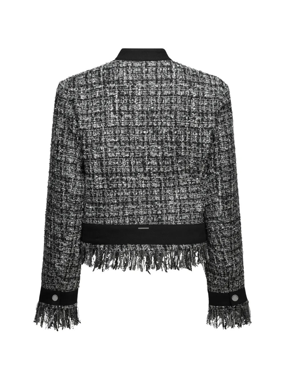 Karl Lagerfeld fringed-edges jacket Zwart
