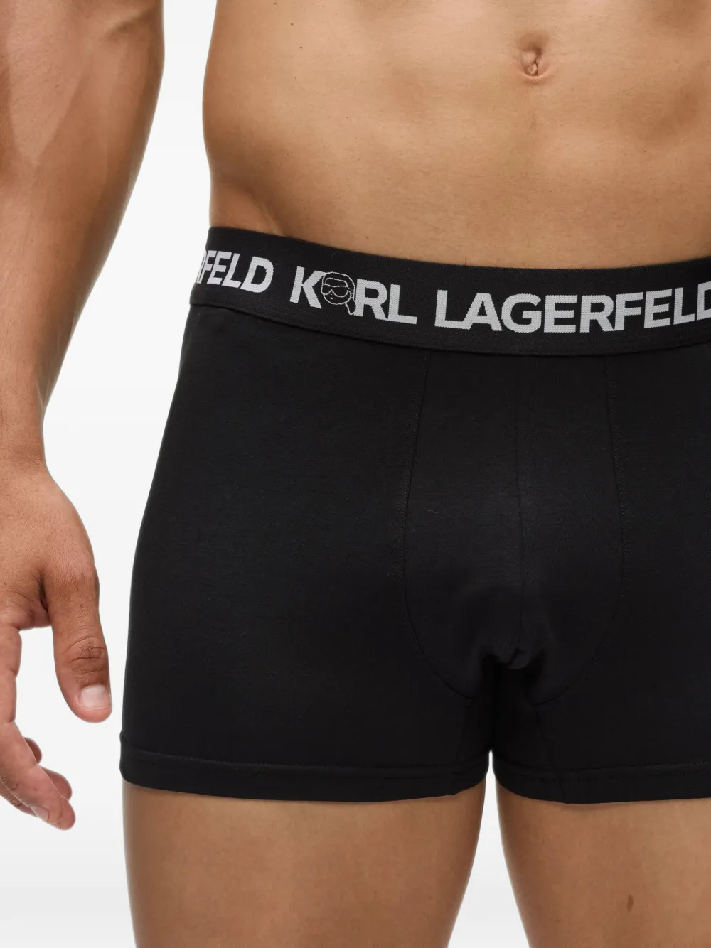 Karl Lagerfeld Vijf Ikon trunks met print Zwart