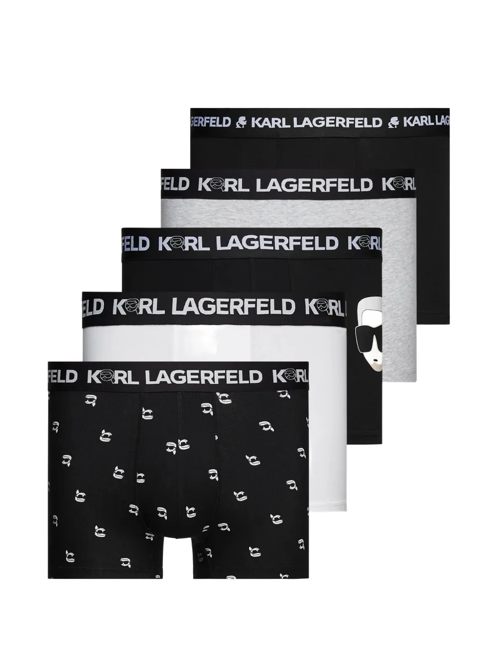 Karl Lagerfeld Vijf Ikon trunks met print Zwart