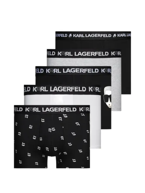 Karl Lagerfeld Kit 5 cuecas Ikon com estampa corrida