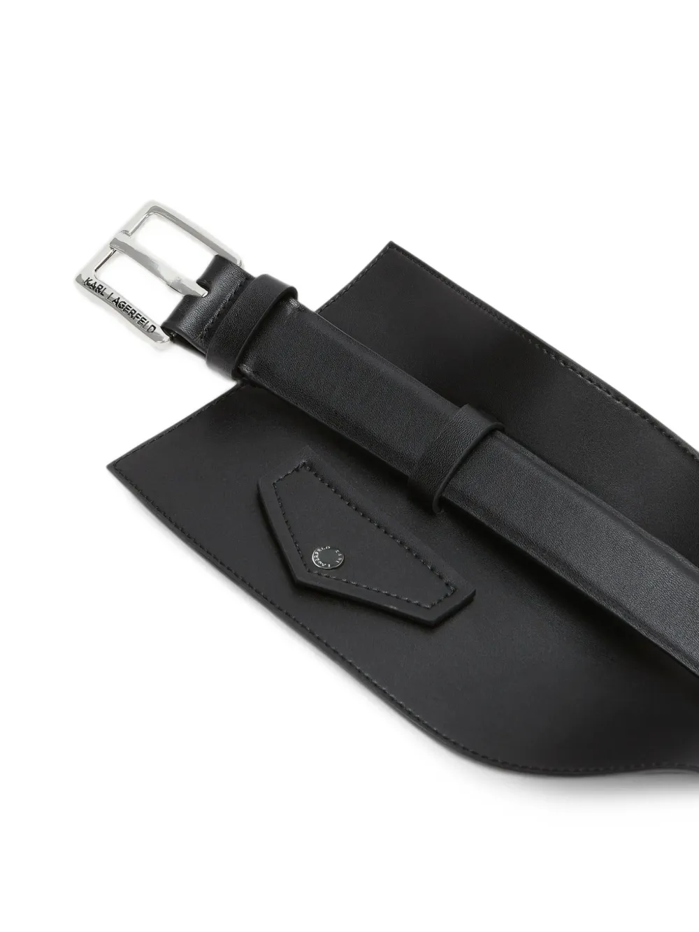 Karl Lagerfeld flap-pocket corset belt Zwart