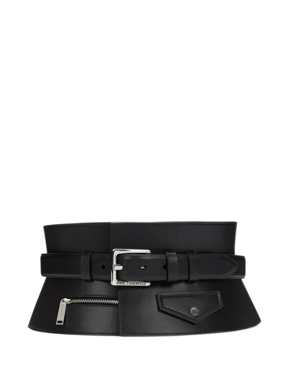Karl Lagerfeld Cintura corsetto con tasche con battente - Nero