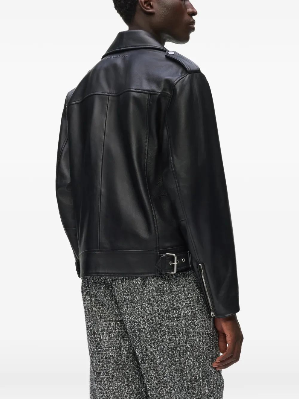 Karl Lagerfeld Leren bikerjack Zwart