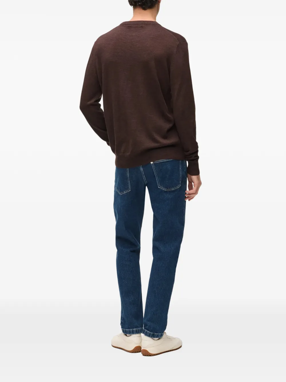 Karl Lagerfeld slim-tapered logo-plaque jeans Blauw