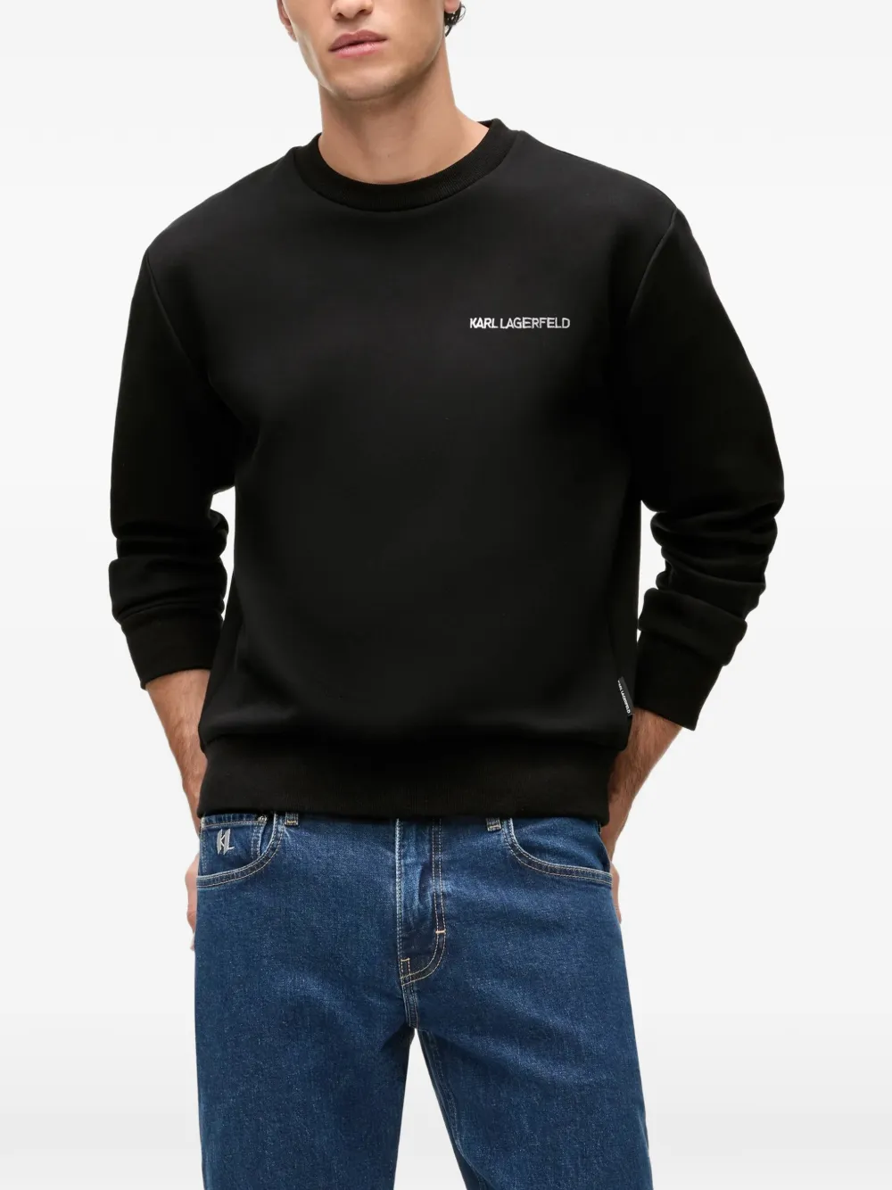 Karl Lagerfeld logo-print sweatshirt Zwart