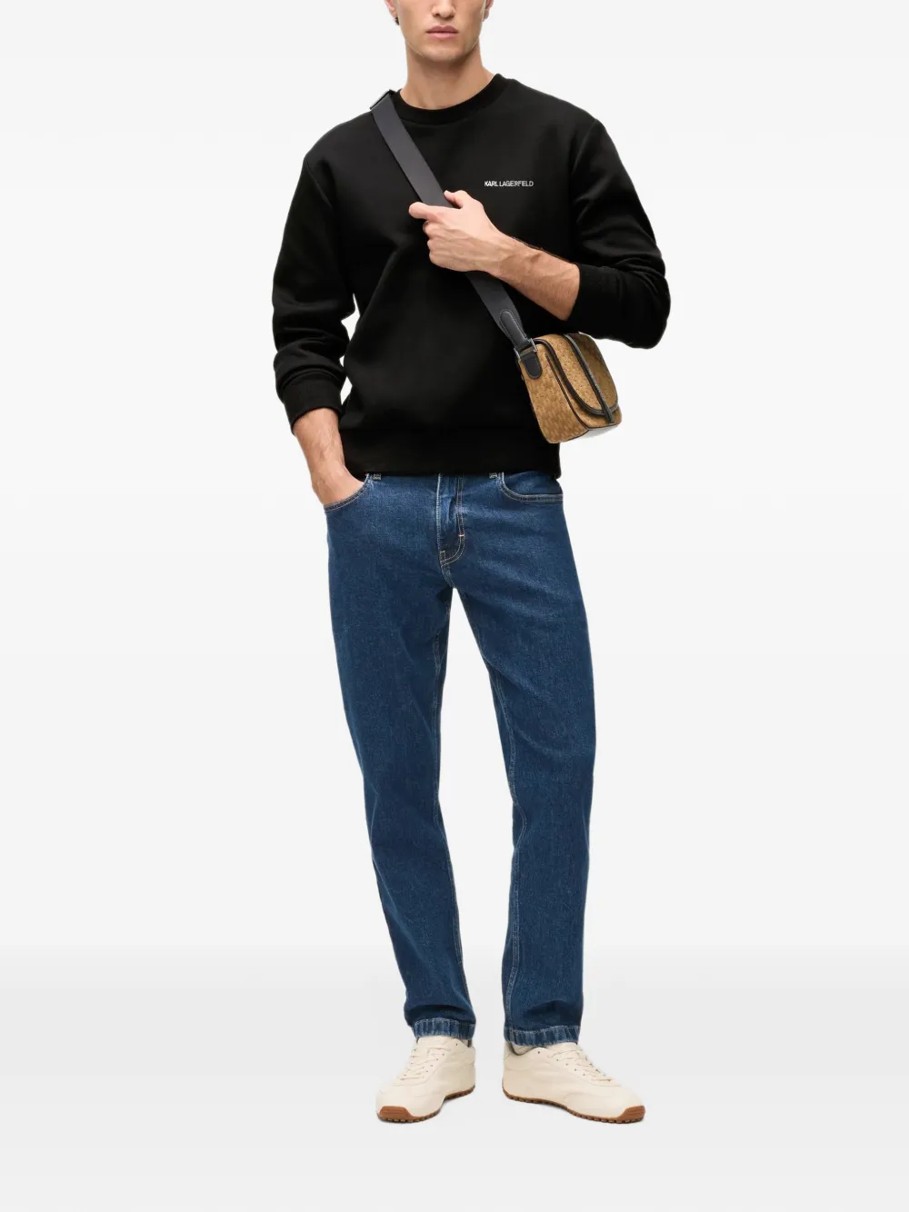 Karl Lagerfeld logo-print sweatshirt Zwart