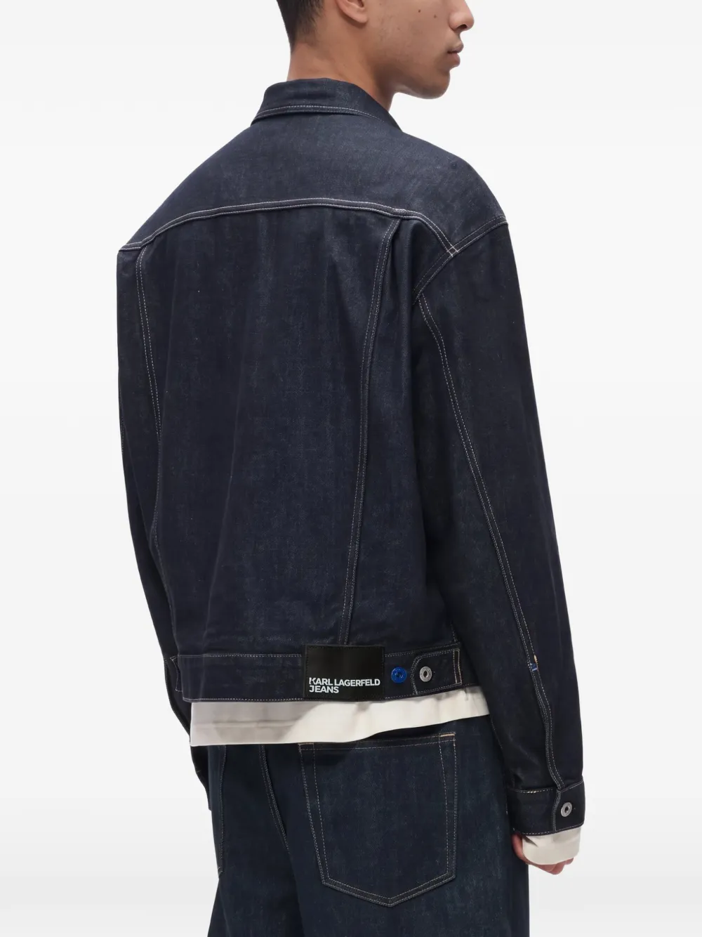 Karl Lagerfeld Jeans boxy denim jacket Blauw