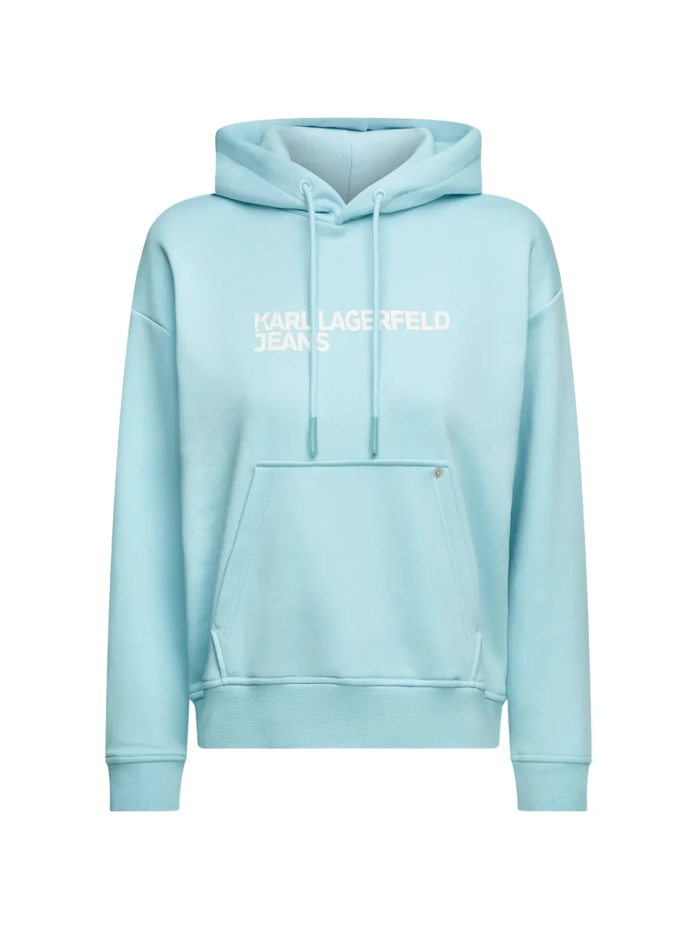 Karl Lagerfeld Jeans logo-print drawstring hoodie - Blu