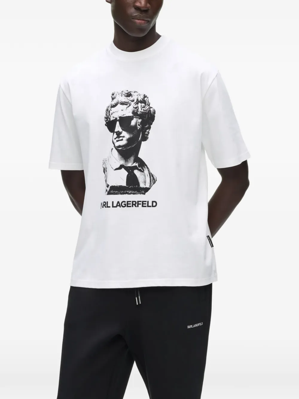 Karl Lagerfeld Rome statue-print T-shirt Wit