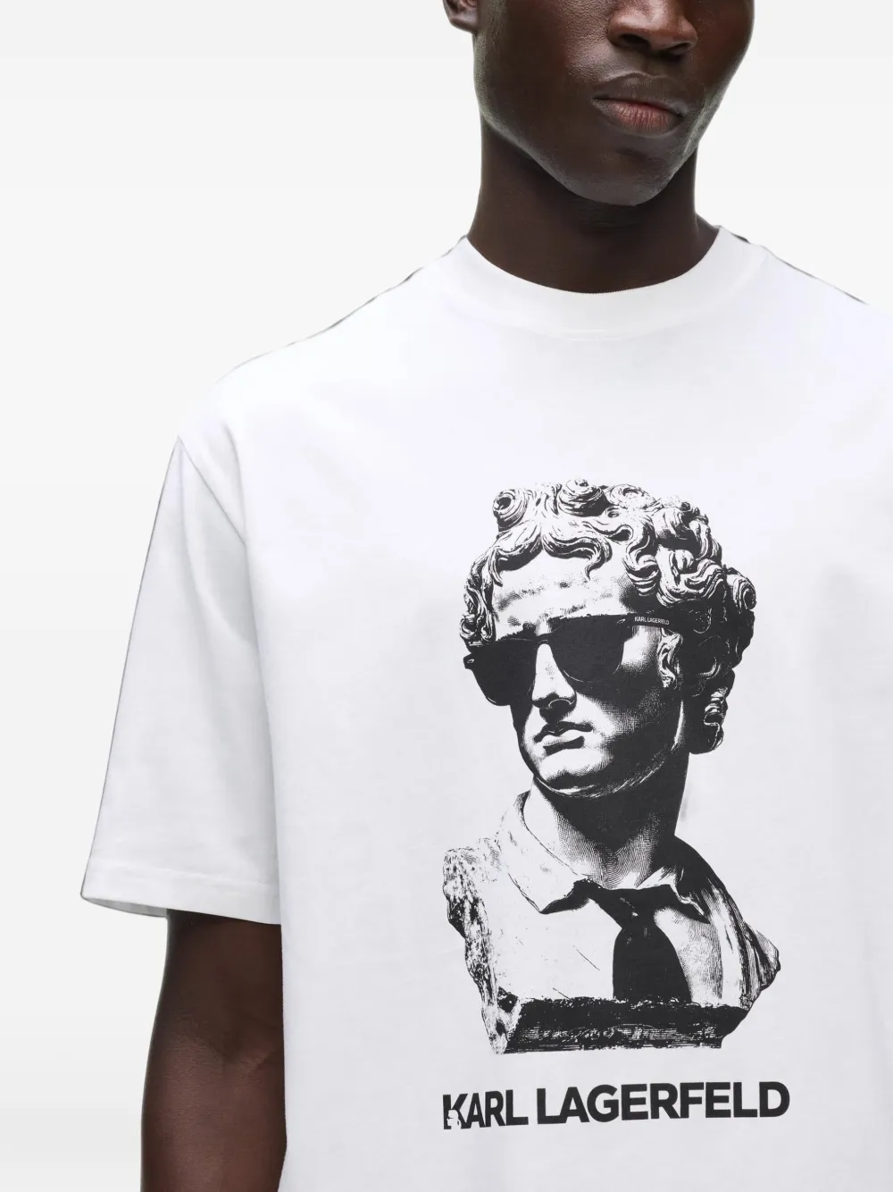 Karl Lagerfeld Rome statue-print T-shirt Wit