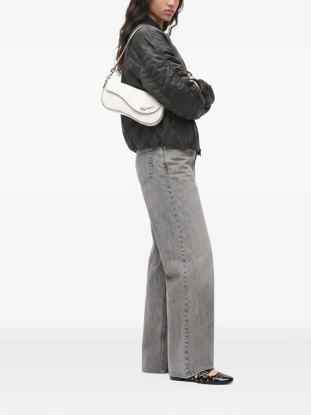 Karl Lagerfeld Jeans Wave shoulder bag Wit