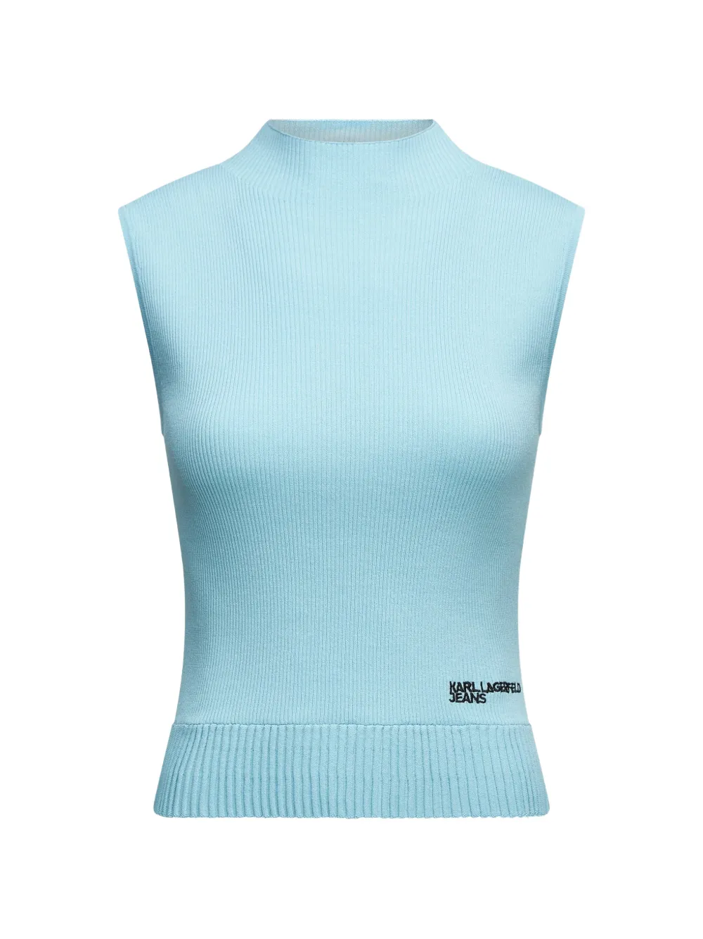Karl Lagerfeld Jeans ribbed-knit sleeveless top Blauw