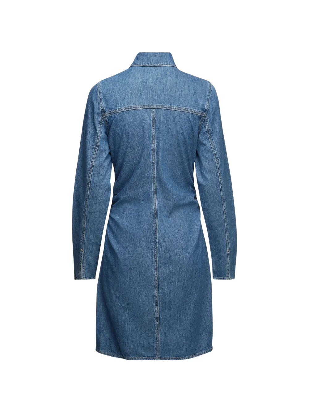 Karl Lagerfeld Jeans gathered denim mini shirt dress Blauw