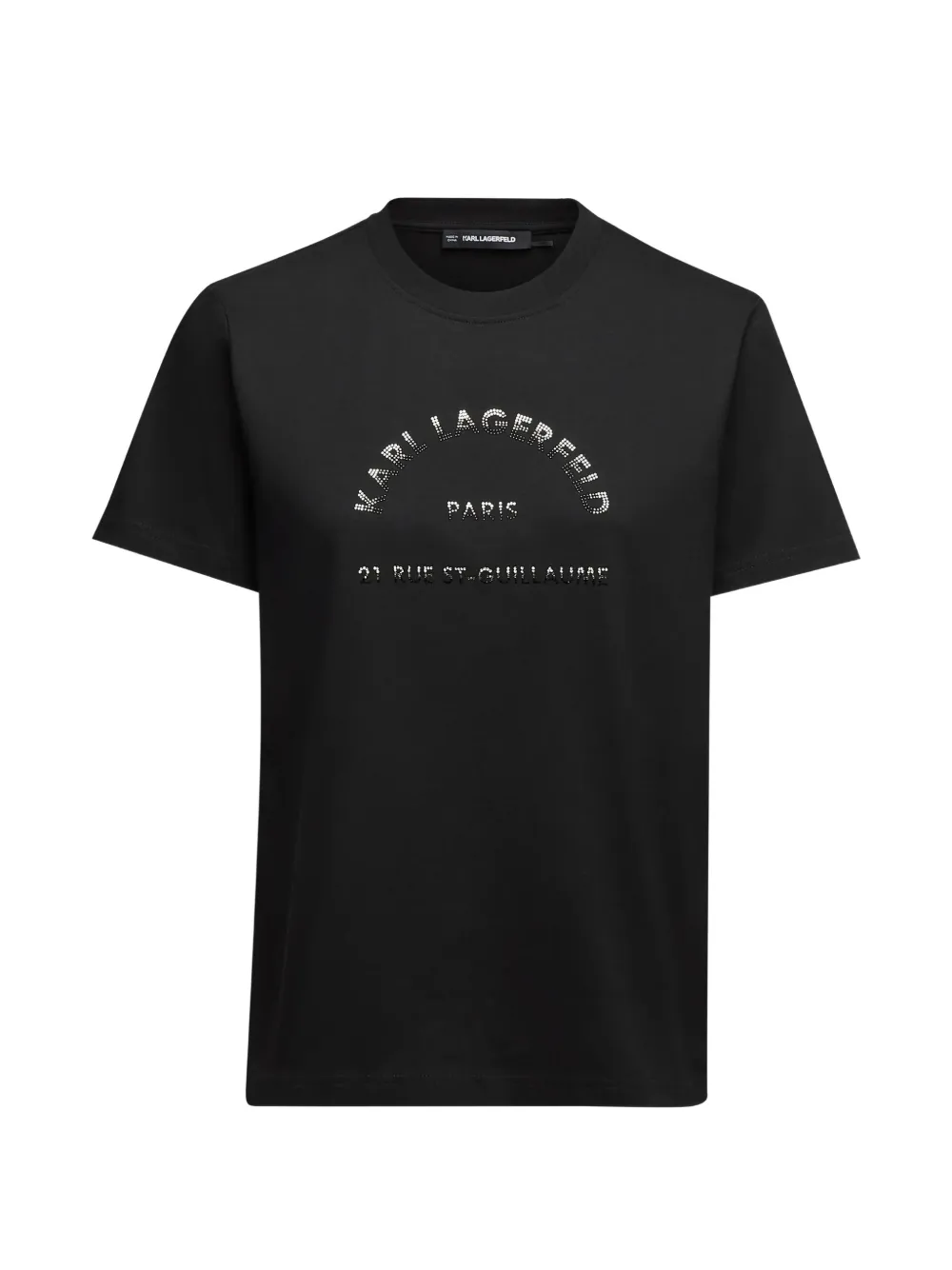 Karl Lagerfeld Rue St-Guillaume rhinestone T-shirt Zwart