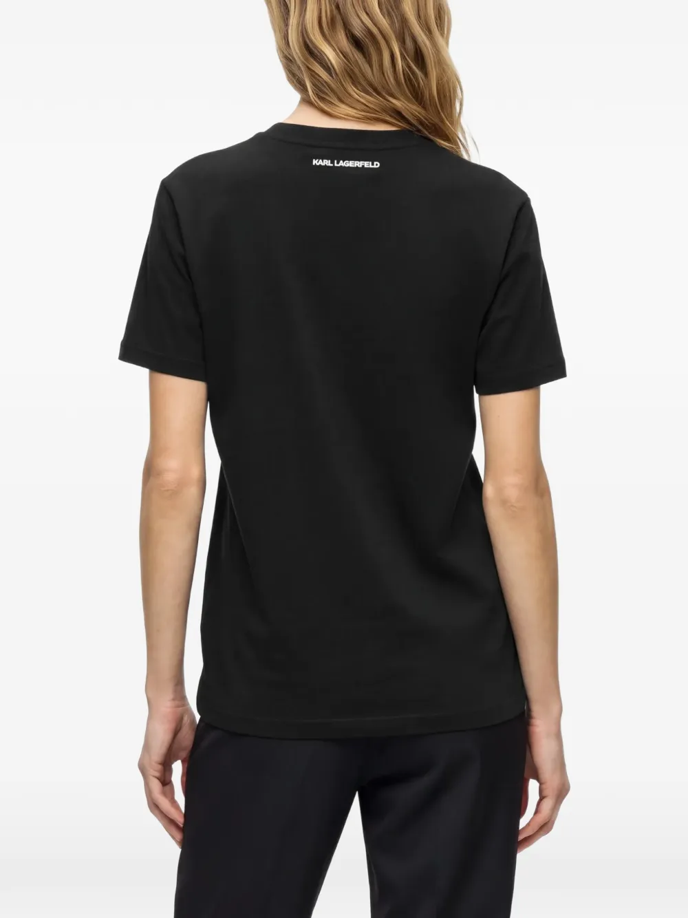 Karl Lagerfeld Rue St-Guillaume rhinestone T-shirt Zwart