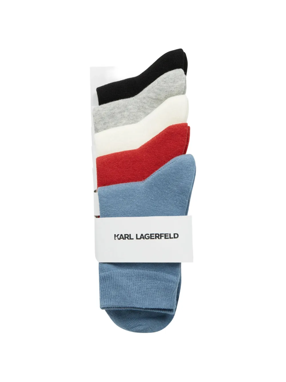 Karl Lagerfeld ribbed-cuffs socks (set of five) Blauw