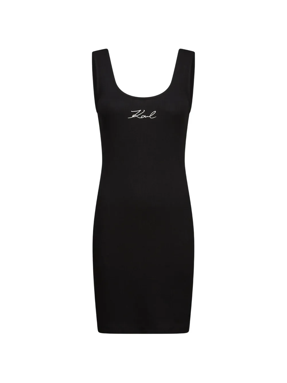 Karl Lagerfeld ribbed midi dress Zwart