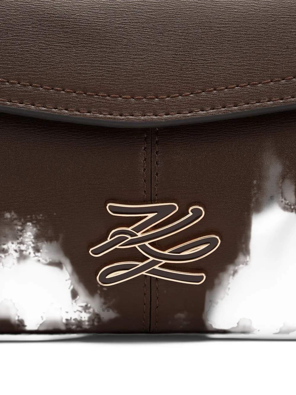 Karl Lagerfeld K Autograph leren crossbodytas Bruin