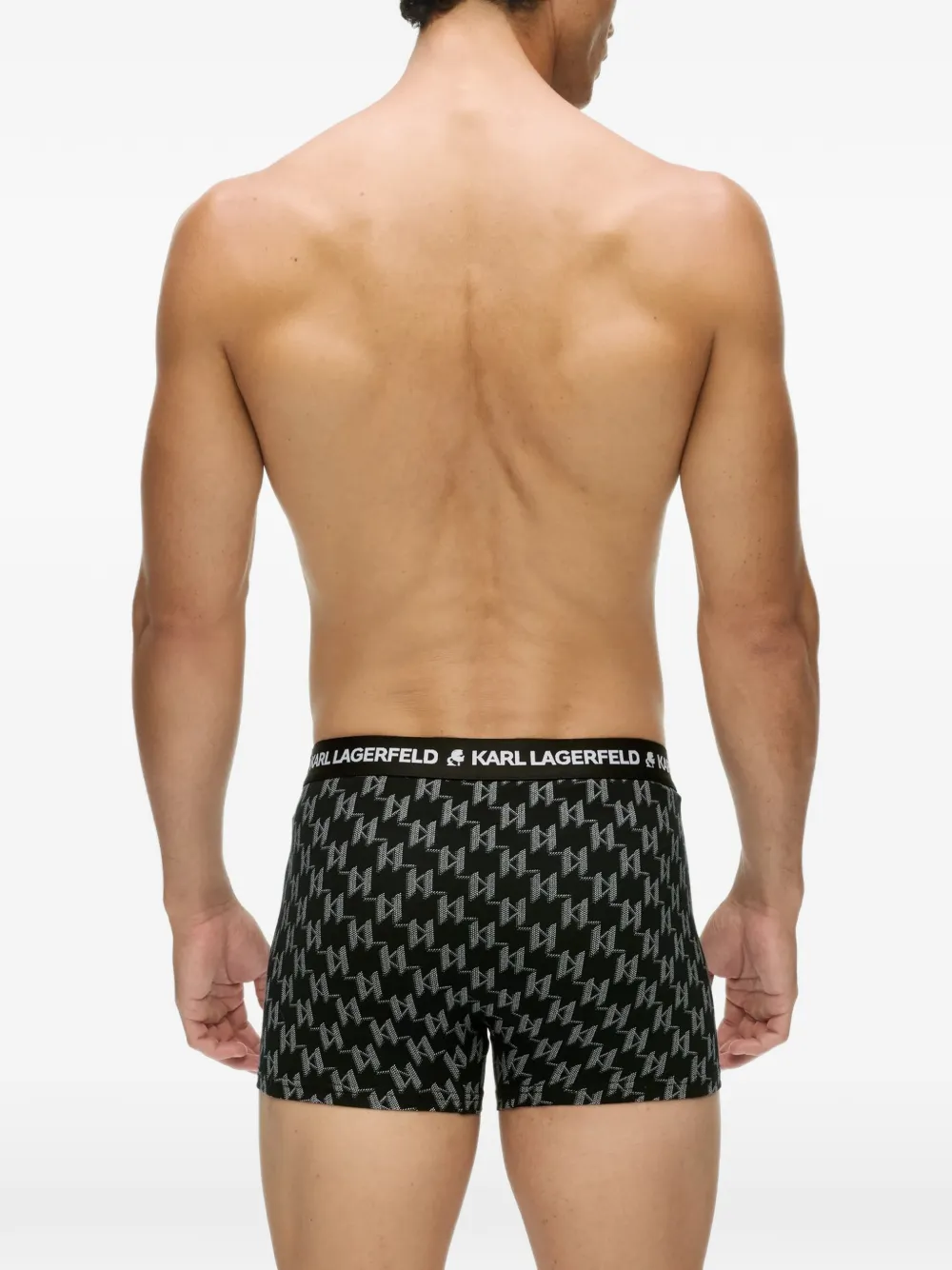 Karl Lagerfeld Drie boxershrots met monogram Zwart