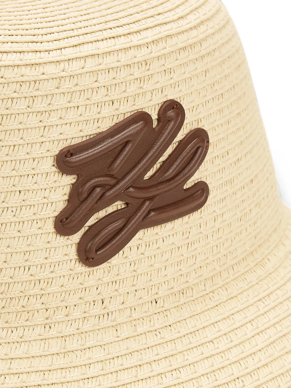 Karl Lagerfeld K Autograph raffia beach hat Beige